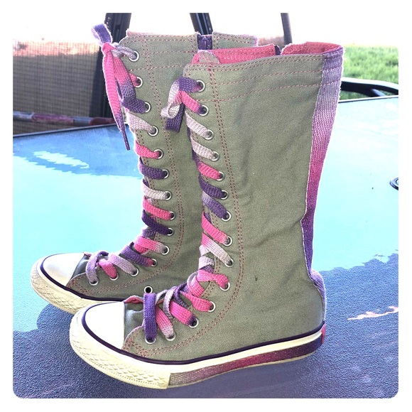 girls knee high converse